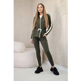 Kesi Women's cotton set with stripe and welts khaki | Shoptok.si