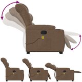  Masažni naslonjač na podizanje od tkanine smeđi | shoptok.hr