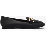 Resti Black women's quilted moccasins with gold embellishment Wetifa | ePonuda.com