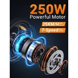 Hillmiles E Bike, zložljivo e-kolo z baterijo 36V 13Ah do 80-100 km, 20 * 3,0 palca, 7 hitrosti SHIMANO, 250W motor in 25 km/h MilePort, (21980246) | Shoptok.si