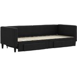  Dnevni krevet na razvlačenje s ladicama crni 80x200 cm tkanina | shoptok.hr