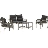  4-dijelni set vrtnih sofa od poliratana s jastucima sivi | shoptok.hr