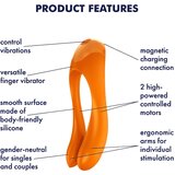 Satisfyer Naprstni vibrator Candy Cane, oranžen | Shoptok.si