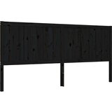  Za krevet s uzglavljem crni 200 x 200 cm od masivnog drva | shoptok.hr