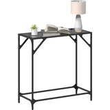  Konzolni stol s crnom staklenom površinom 80x35x81 cm čelični | Eponuda.com