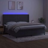 Box spring s madracem LED tamnosivi 200x200 cm baršun | shoptok.hr