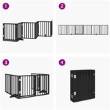 vidaXL Ograda za pse z vrati zložljiva 6 panelov črna 300cm topolovina | Shoptok.si