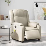 vidaXL električni masažni naslanjač krem umetno usnje | Shoptok.si