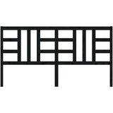  Posteljno vzglavje črno 206x4x100 cm trdna borovina, (20647140) | Shoptok.si
