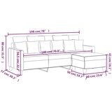  Trosjed s tabureom crni 180 cm od tkanine | shoptok.hr