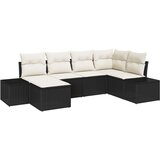 vidaXL vrtni set kavča Set 6 Črna in bela Ratan z blazinami Velik, (22091619) | Shoptok.si