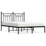  Metalni okvir za krevet s uzglavljem crni 140x200 cm | shoptok.hr