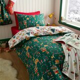 Belle & Boo Zelena enojna bombažna otroška posteljnina 135x200 cm Christmas Fairground – | Shoptok.si