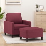  Fotelja s tabureom crvena boja vina 60 cm od tkanine | shoptok.hr