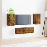  Set zidnog ormarića za TV Zidne 4 pcs Dimljeni hrast | shoptok.hr