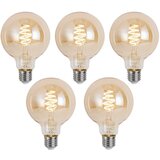 LUUMR Komplet 5 Pametna zatemljiva LED žarnica E27 G95 jantar 4,9 W 320 lm 2500 K | Shoptok.si