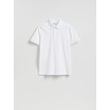Reserved Slim polo-majica s visokim udjelom pamuka - bijela | shoptok.hr