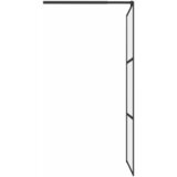 Pregrada za tuš 80 x 195 cm s mutnim staklom ESG crna | shoptok.hr