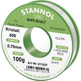 Stannol mehka spajkalna žica Kristall 600 v zlitini Flowtin TC Sn99Cu1 z 2\,5% pretoka 0\,7 mm s premerom na 100 g tuljave Kristall 600 Fairtin spajkalna žica\, neosvinčena neosvinče, (20428472) | Shoptok.si