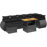  8-dijelni set vrtnih sofa od poliratana s jastucima crni | shoptok.hr