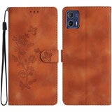 INORCO Za Motorola Moto G73 5G Protiprašna usnjena torbica za telefon, stojalo, odporno na udarce, natisnjen cvetlični ovitek, torbica za telefon, (22036605) Cene