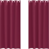 vidaXL Zavese z zavesami 2 pcs Vinorodna rdeča 260 x 140 cm Poliester | Shoptok.si