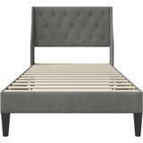 Krevetna konstrukcija Tamnosiva 100 x 203 cm Baršun | shoptok.hr