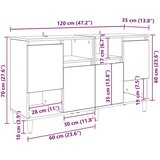 vidaXL Komode 2 pcs Umjetnički hrast 60 x 35 x 70 cm Konstruirano drvo | shoptok.hr