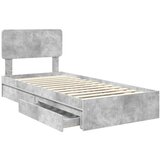  Krevet s od storage Betonski sivi 90 x 190 cm Konstruirano drvo | shoptok.hr