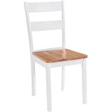 Maison Chic Jedilni stoli - Vzorci stoli 4 kosi beli trdni kavčukovec A642, (22032035) Cene