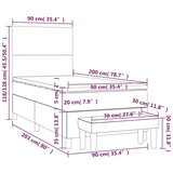 Box spring postelja z vzmetnico temno siva 90x200 cm žamet, (20790750) | Shoptok.si