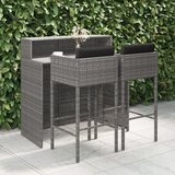 The Living Store Vrtna barska garnitura 3-delna z blazinami poli ratan siva - Vrtna Barska Garnitura, (21476713) | Shoptok.si
