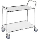 Kongamek transportni voziček, 2 nivoja, dxšxv 1020 x 555 x 965 mm, pocinkan / bele barve | Shoptok.si