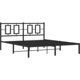  The Living Store Kovinski posteljni okvir z vzglavjem črn 150x200 cm - Posteljni Okvir, (21497573) | Shoptok.si