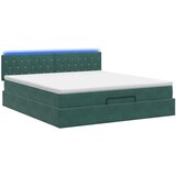  Krevet od pjene s madracem i LED-om Tamnozelena 160 x 200 cm - Tamnozelena 160 x 200 cm Kristal s dugmadima | shoptok.hr