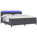  LED Box Spring Krevet Tamno siva i bijela 200 x 200 cm | shoptok.hr