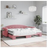 vidaXL Izvlečna dnevna postelja z vzmetnicami roza 80x200 cm Cene