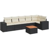  7-dijelni set vrtnih sofa od poliratana s jastucima crni | shoptok.hr