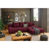 Hom`in KOTNA SEDEŽNA GARNITURA, šenilja temno rdeča | Shoptok.si