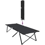  Sklopivi kamperski krevet Crna 206 x 76 x 74 cm Oxford i čelik | shoptok.hr