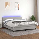  Box spring s madracem LED svjetlosivi 180x200 cm tkanina Cijene