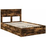  Krevetna konstrukcija s ladicama Dimljeni hrast 135 x 190 cm | shoptok.hr