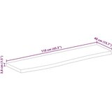 Stolna Mizna plošča z naravnim robom 110x40x3,8 cm trden mangov les, (21412524) | Shoptok.si