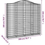  Lučne gabionske košare 2 kom 200x30x180/200cm pocinčano željezo | Eponuda.com