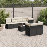 vidaXL 8-dijelni set vrtnih sofa od poliratana s jastucima crni Cijene