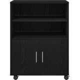  Cabinet s policom s kotačem Crni hrast 60 x 48 x 74.5 cm | shoptok.hr
