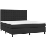  S oprugama i madracem crni 180 x 200 cm od umjetne kože | shoptok.hr