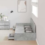  S uzglavljem s ladicama Betonska siva 80 x 200 cm Konstruirano drvo | shoptok.hr