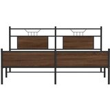 Metalni Kovinski posteljni okvir brez vzmetnice rjavi hrast 180x200 cm, (21829329) | Shoptok.si
