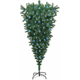  Umjetna božićna jelka naopako s setom kuglica Zelena 210 cm PVC | shoptok.hr